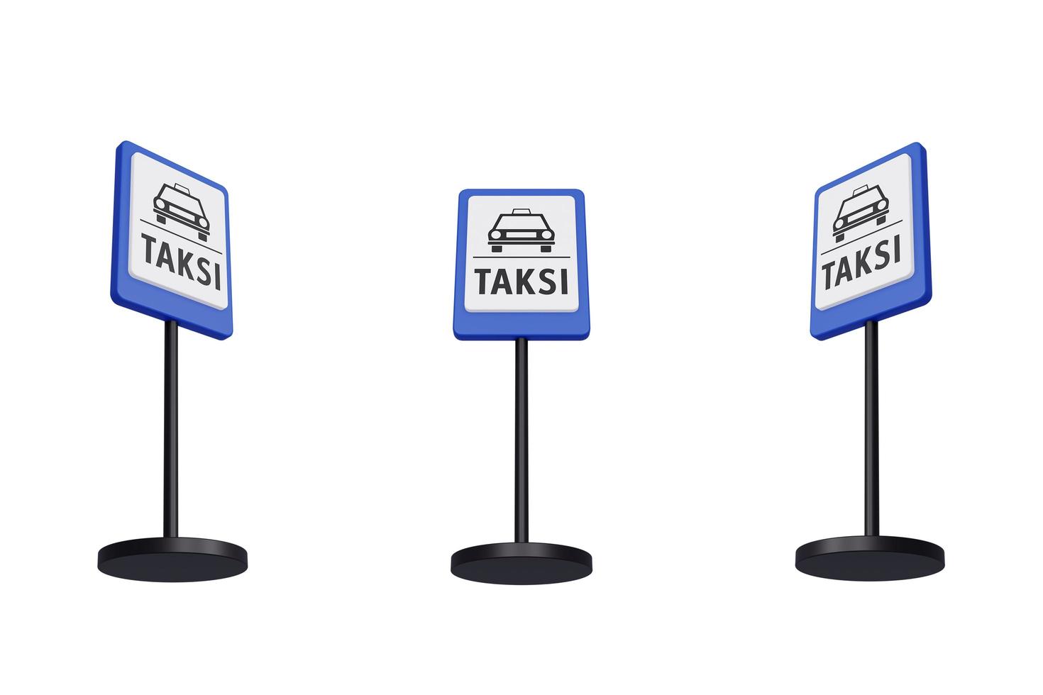 3d render illustration traffic signs of Taxi stand photo