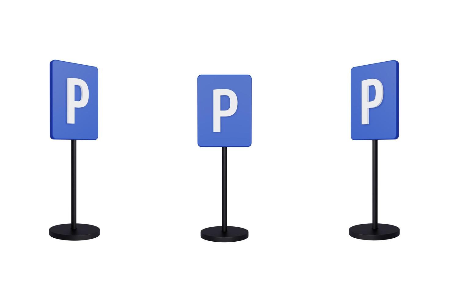 3d render illustration traffic signs of Parking zone photo