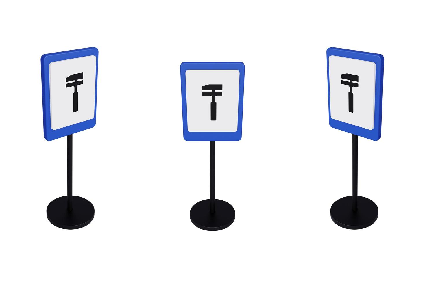 3d render illustration traffic signs of Motor services photo