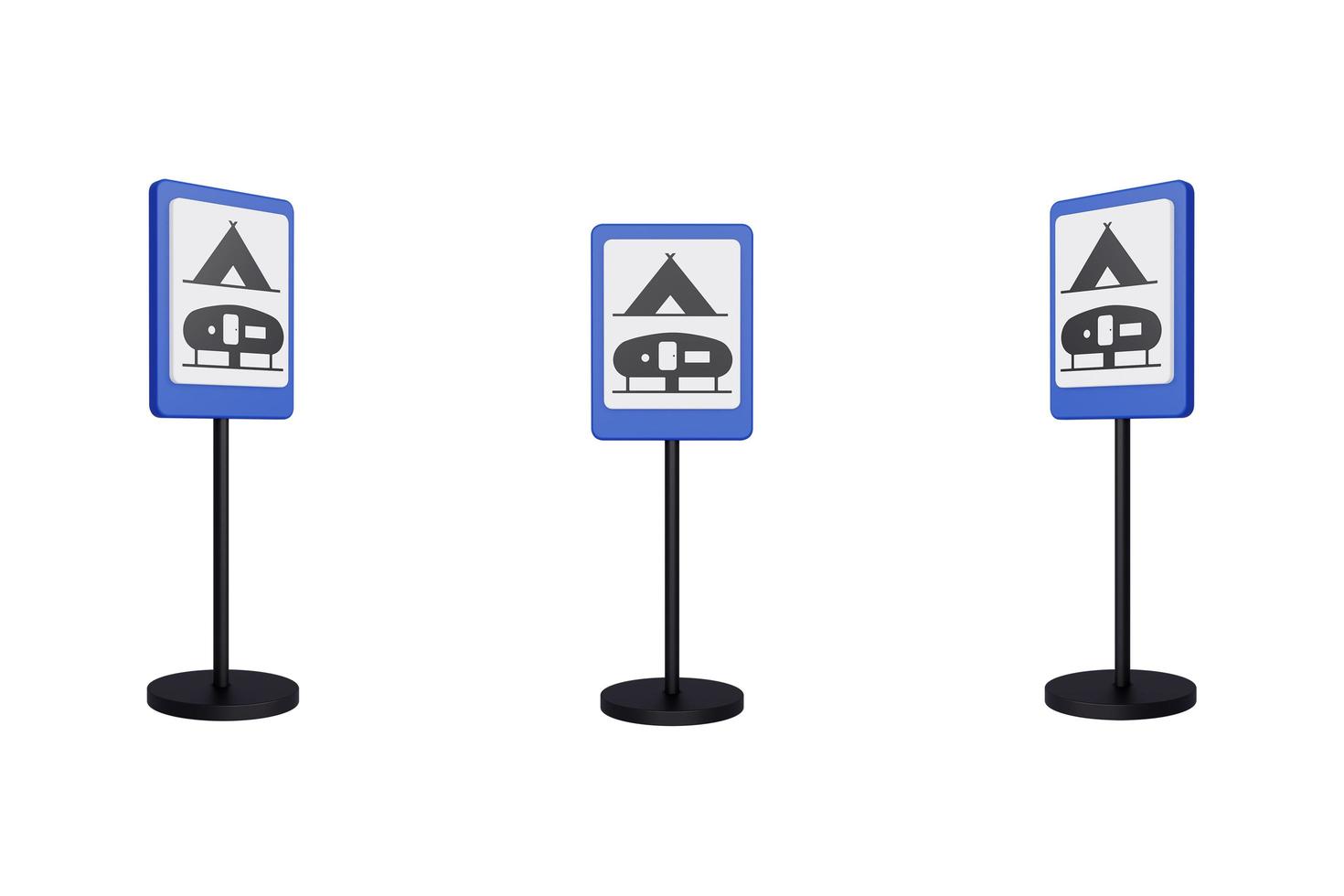 3d render illustration traffic signs of camp photo