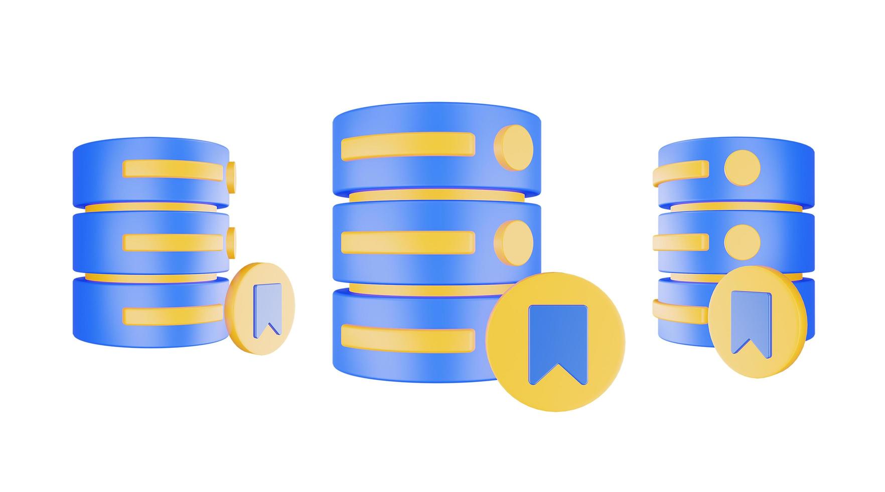 3d render database server icon with archieve icon isolated photo