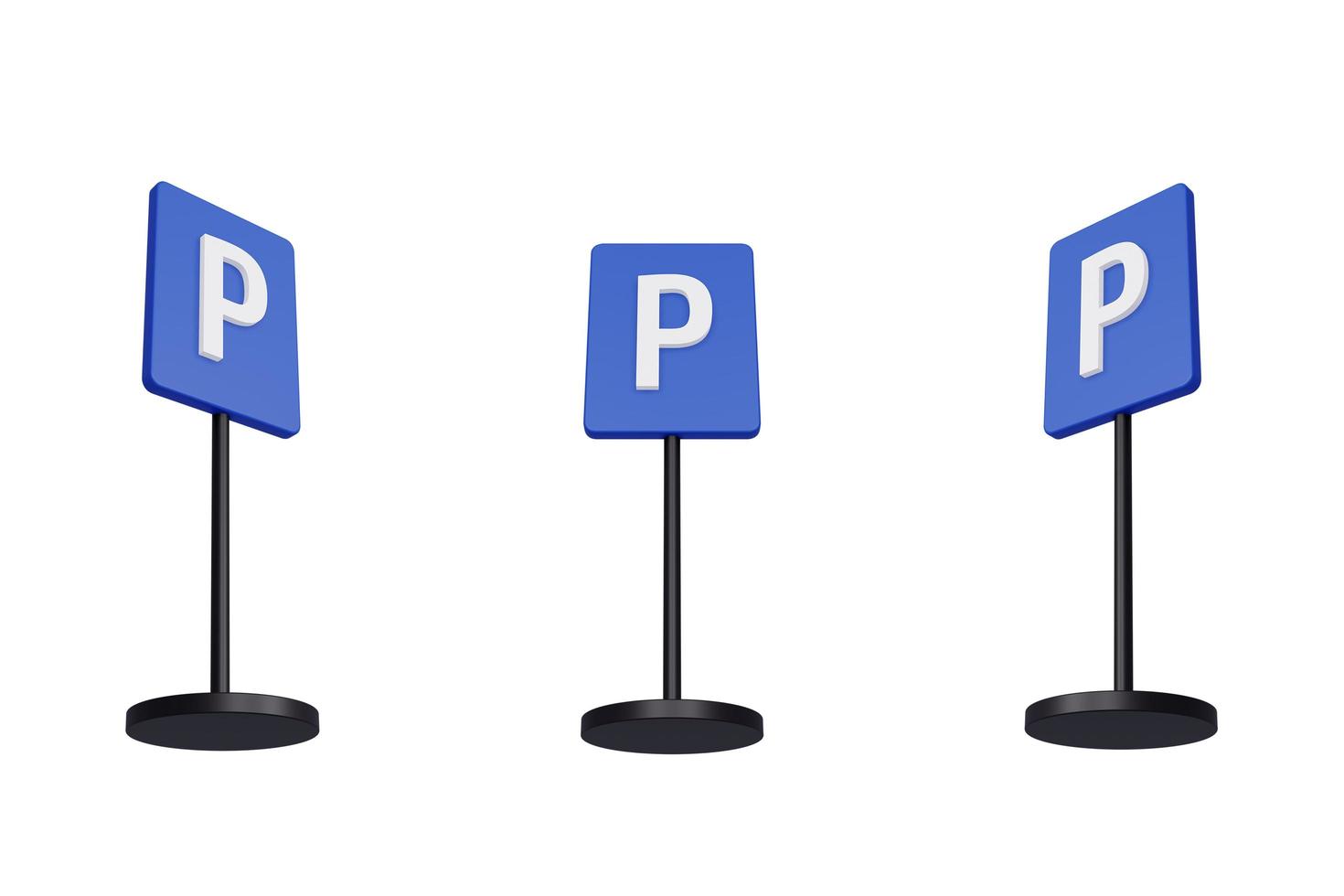 3d render illustration traffic signs of Parking zone photo
