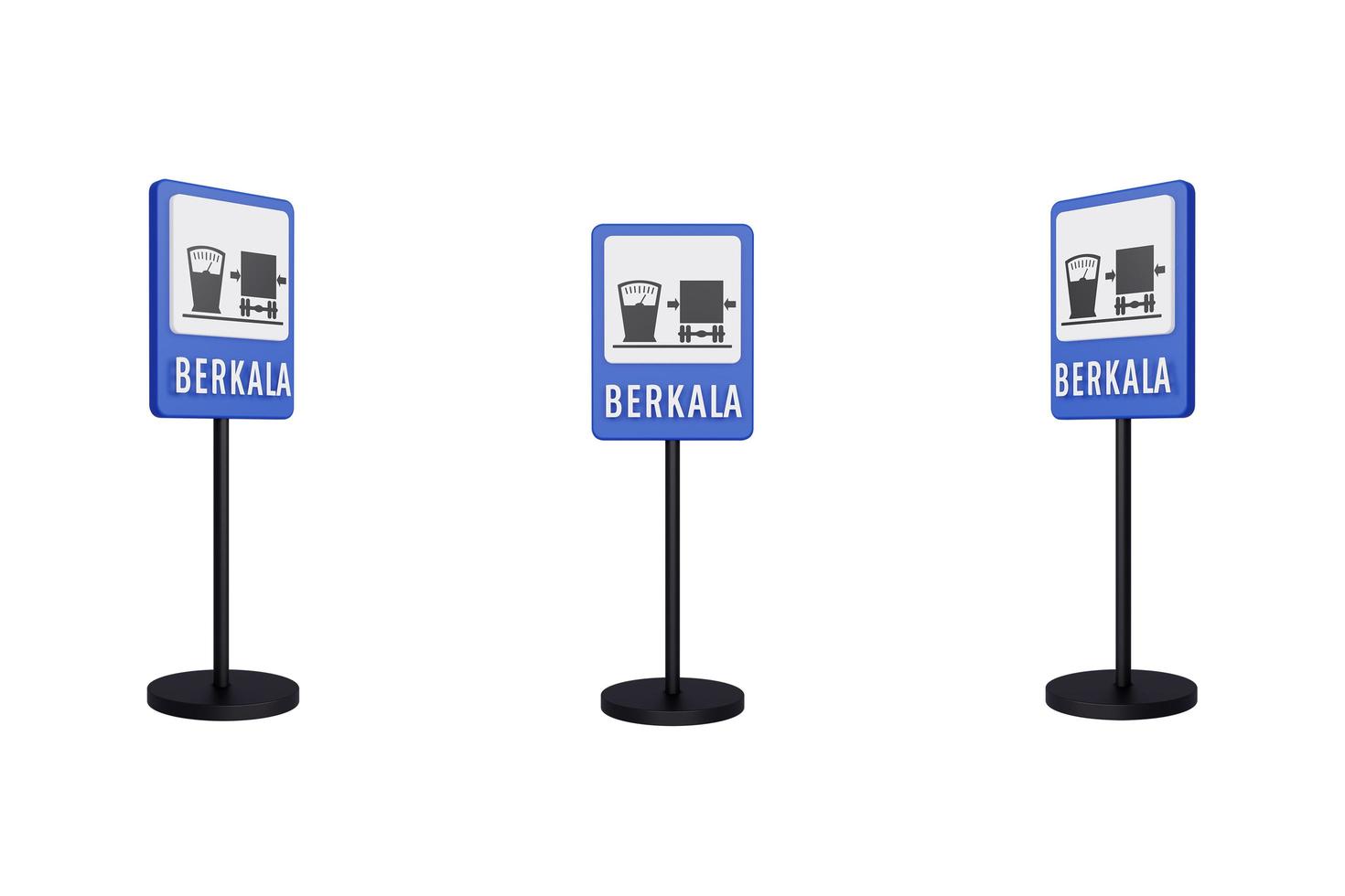 3D Render ilustración señales de tráfico de la estación de servicio programada foto