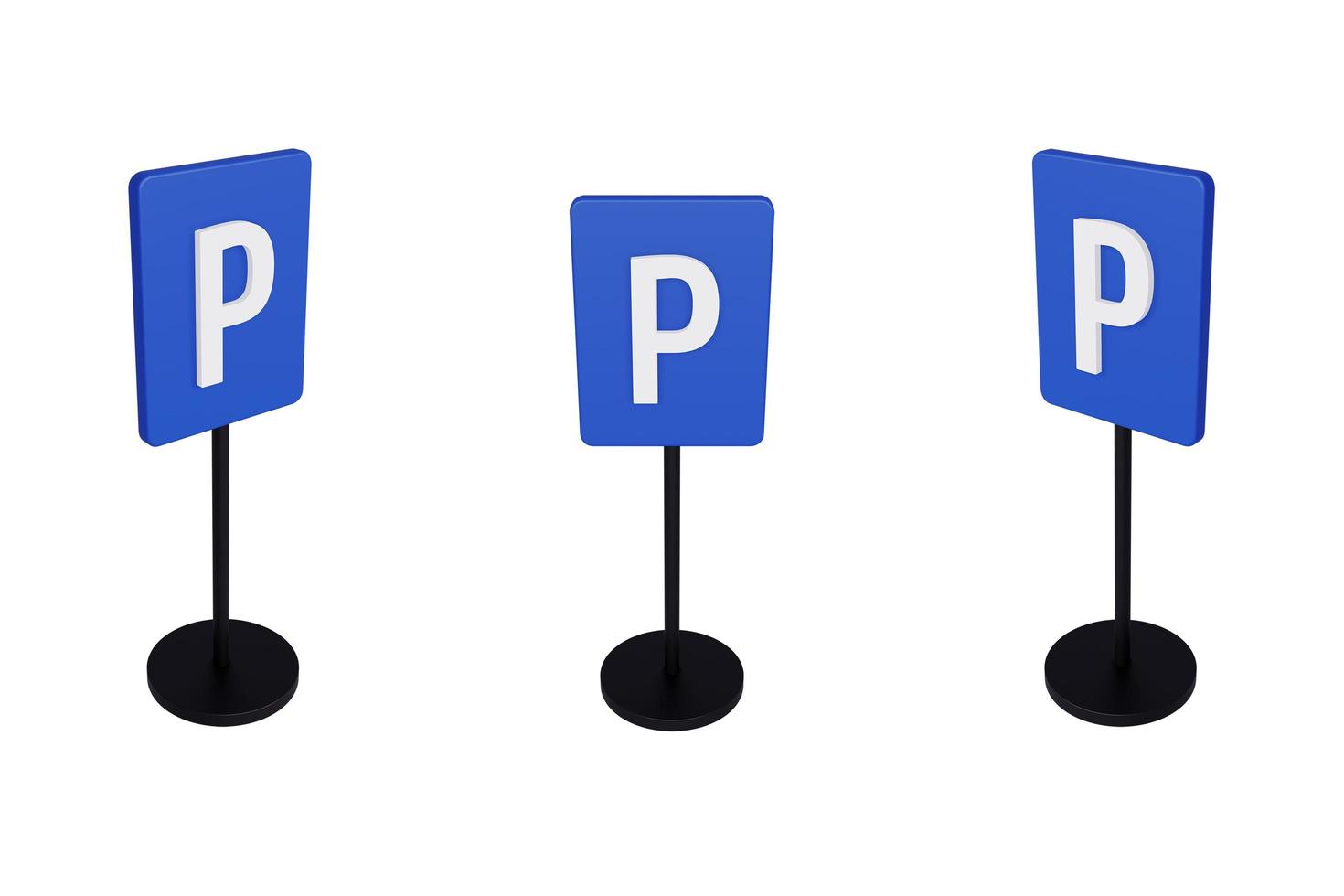 3d render illustration traffic signs of Parking zone photo