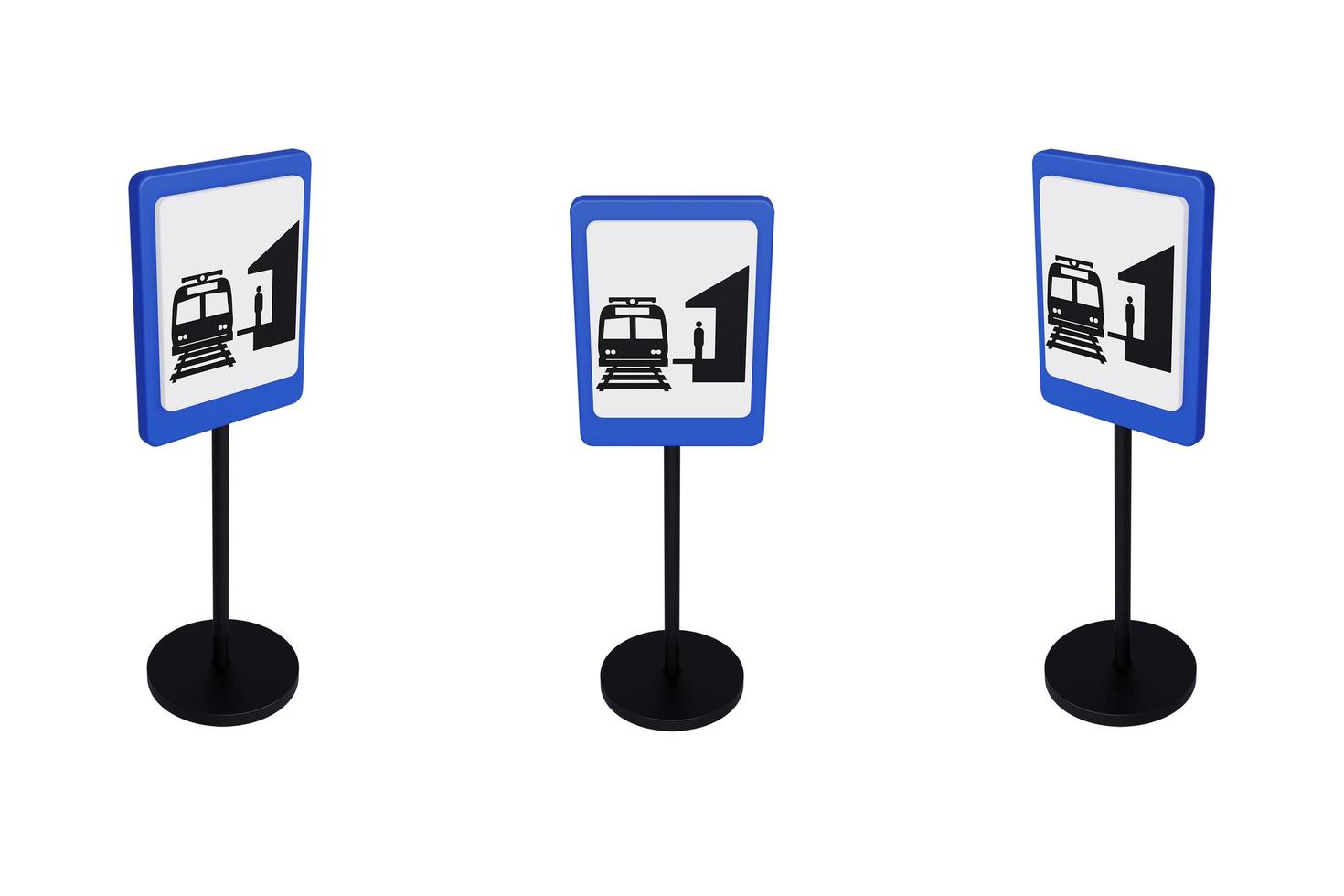 3d render illustration traffic signs of Train station photo