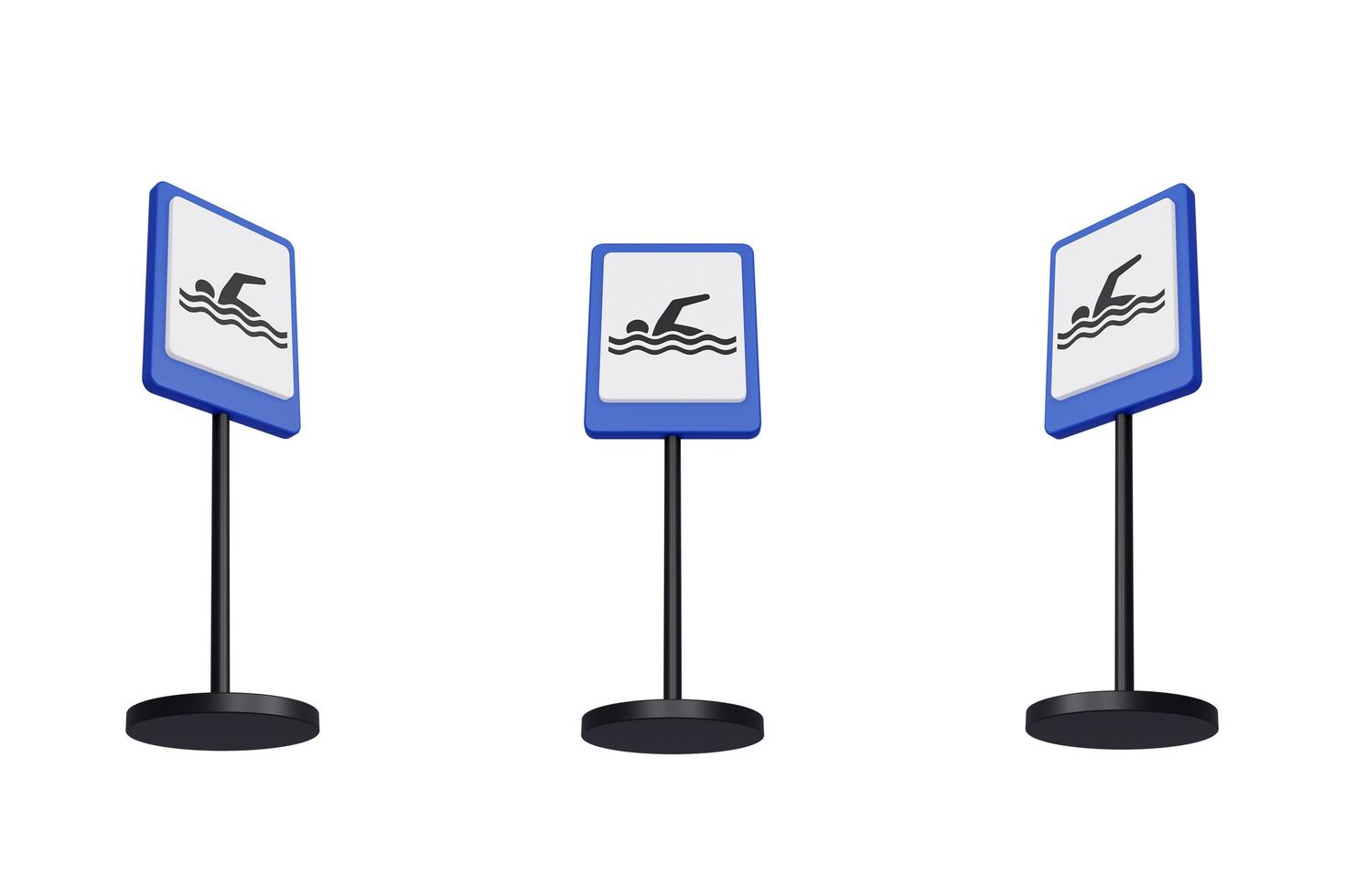 3d render illustration traffic signs of Swimming pool photo