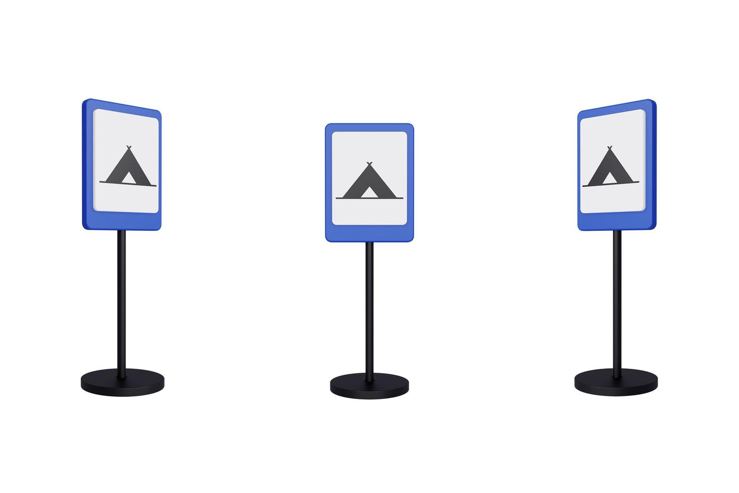 3d render illustration traffic signs of Tent camp photo