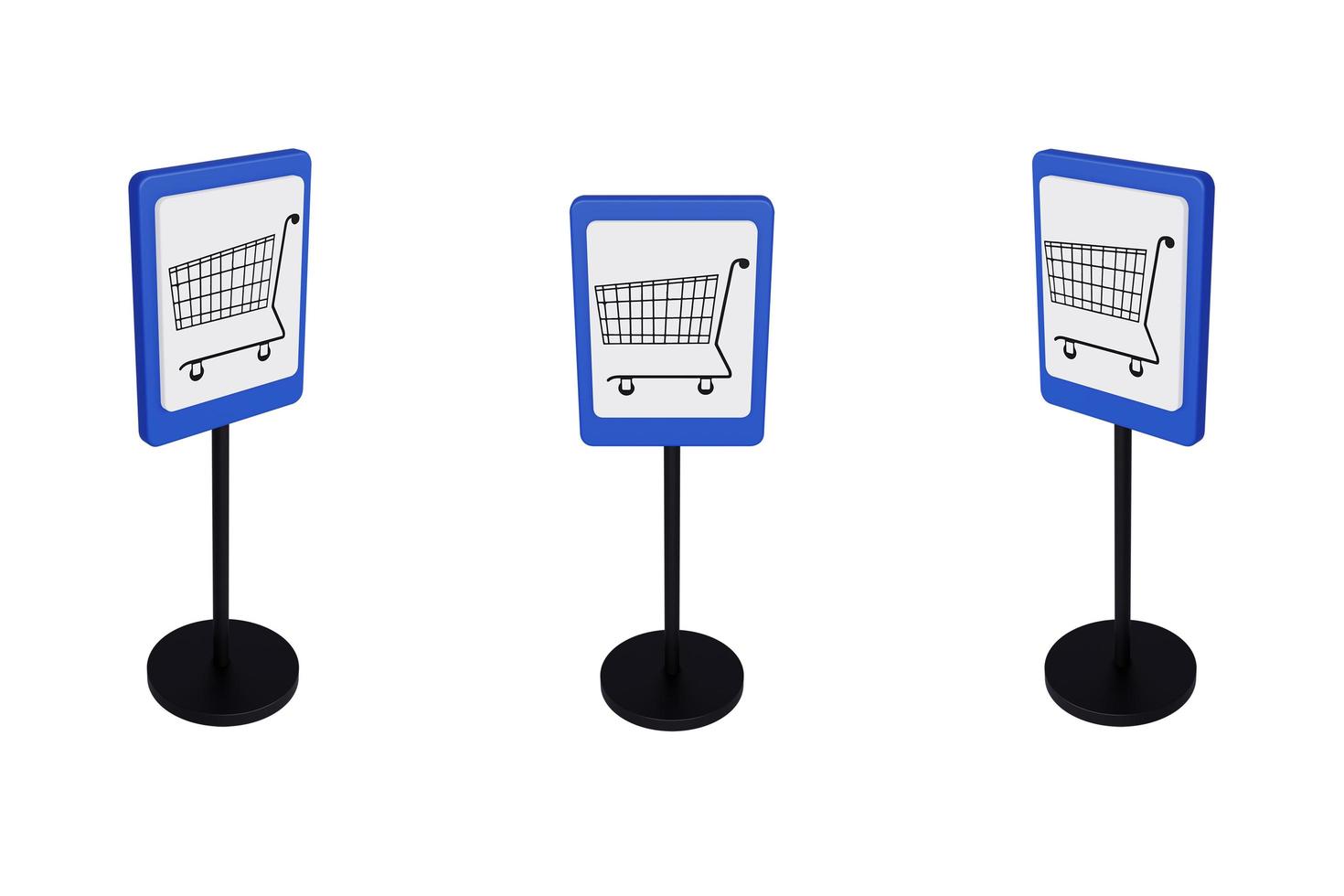 3d render illustration traffic signs of Supermarket photo
