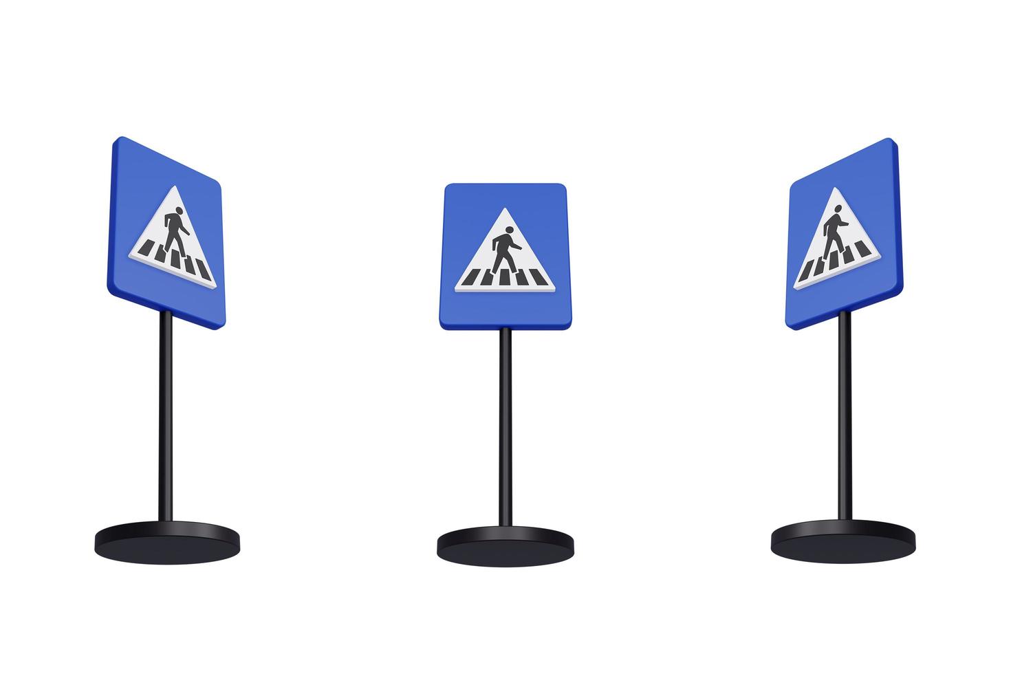 3d render illustration traffic signs of Crosswalk photo