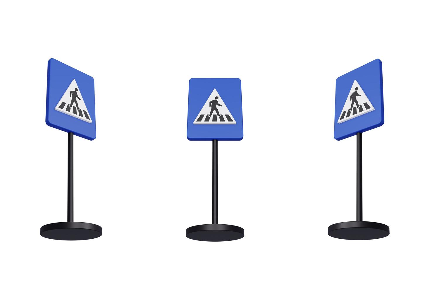 3d render illustration traffic signs of Crosswalk photo