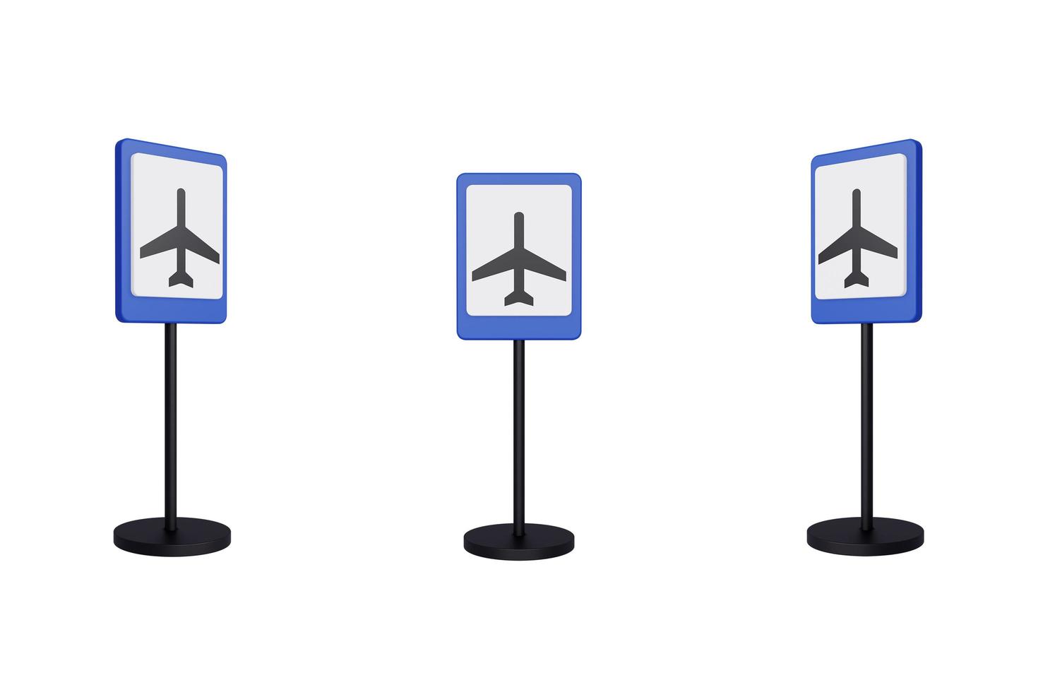 3d render illustration traffic signs of Airport photo