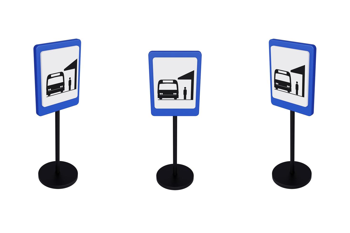 3d render illustration traffic signs of Bus terminal photo