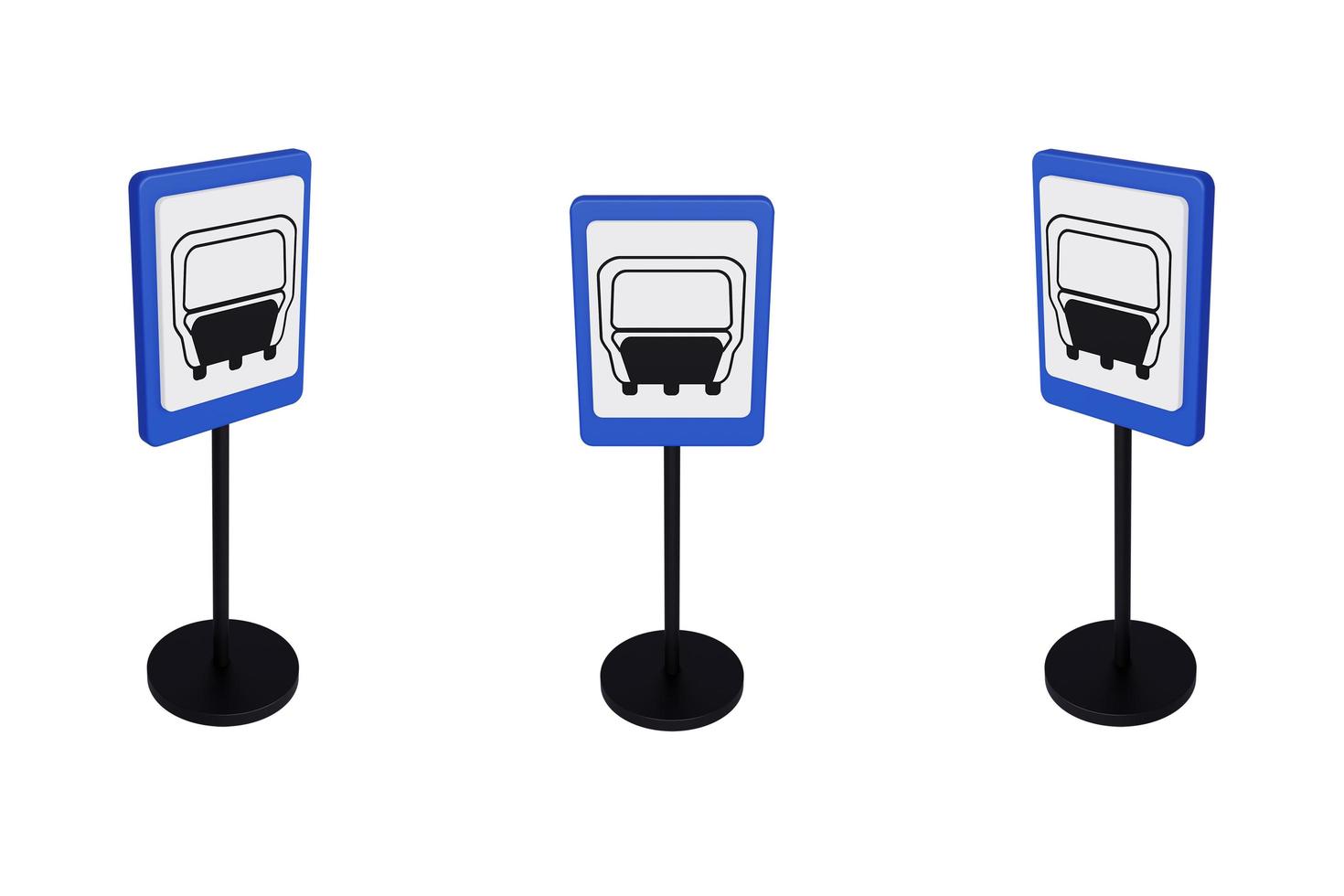 3d render illustration traffic signs of Transit stop photo