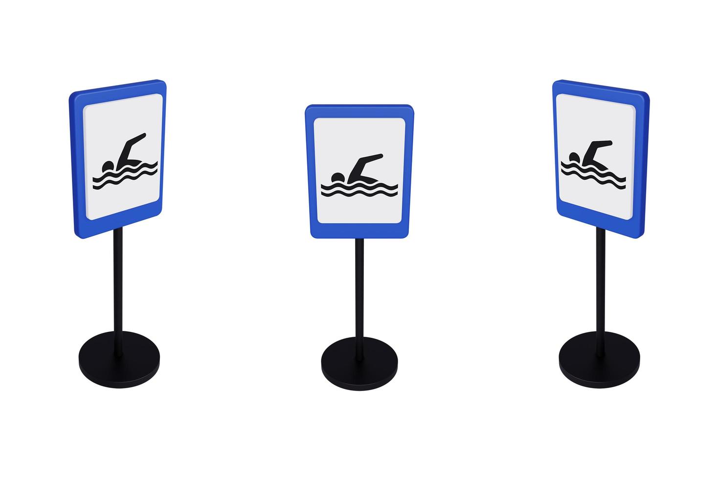 3d render illustration traffic signs of Swimming pool photo