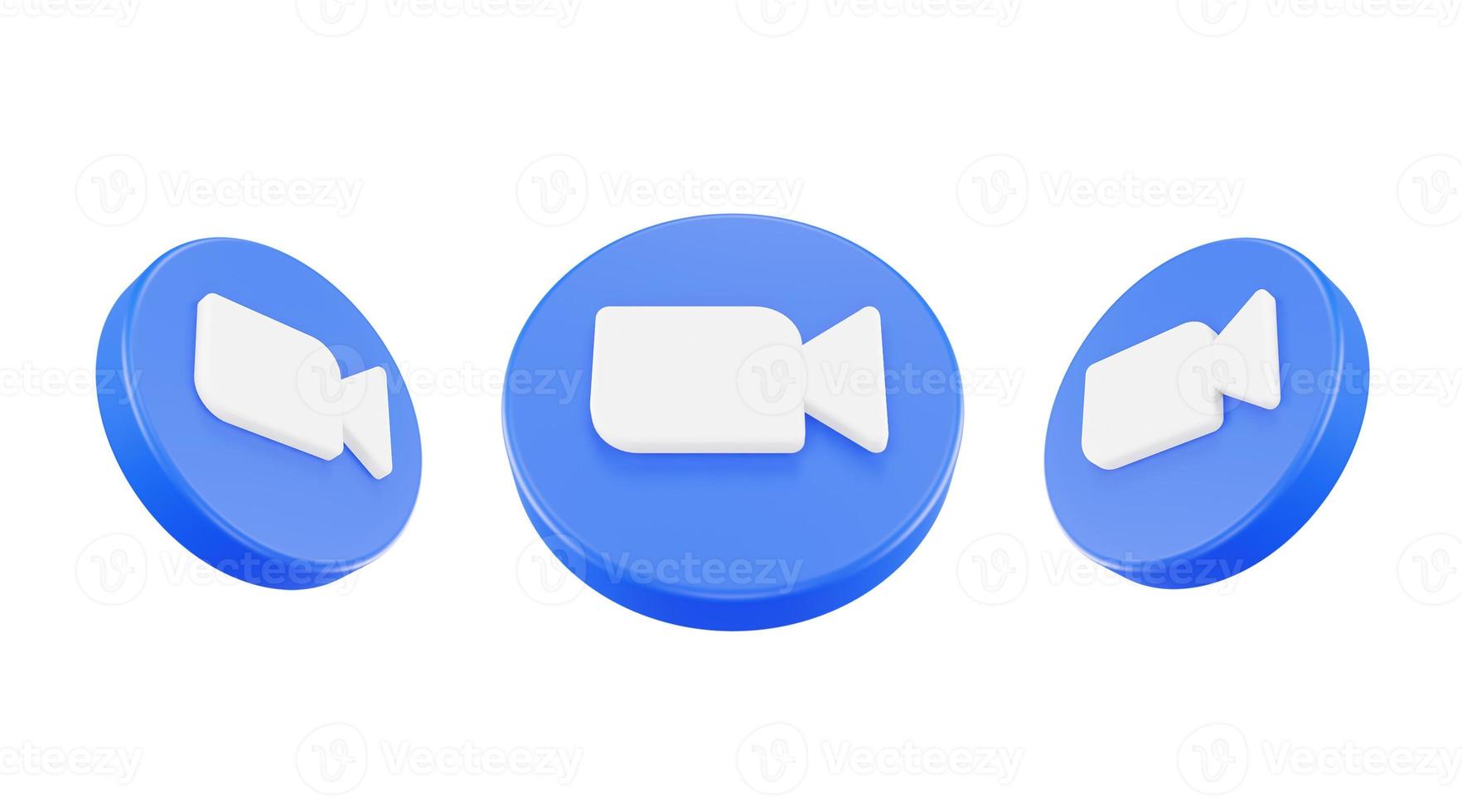 social media icon zoom logo isolated 3d render photo