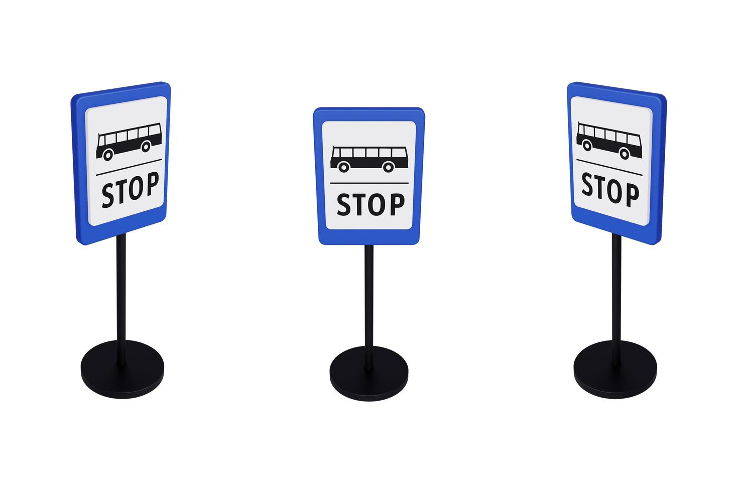 3d render illustration traffic signs of Bus stop photo