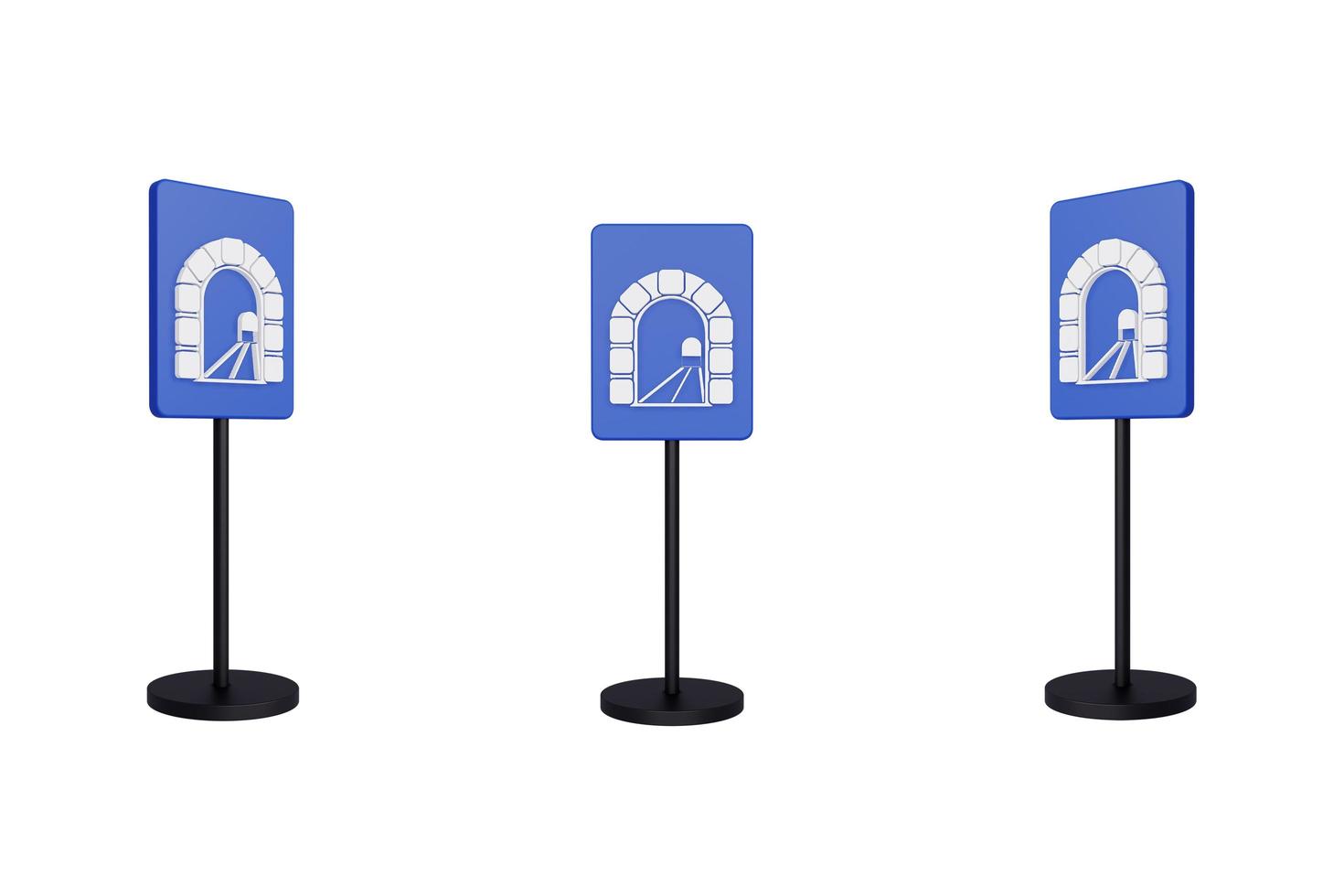 3d render illustration traffic signs of Tunnel photo