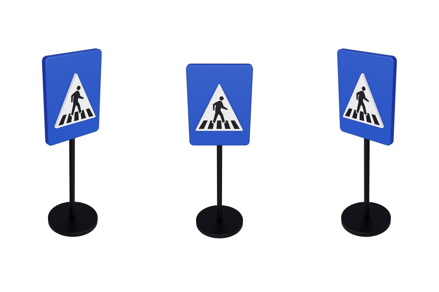 3d render illustration traffic signs of Crosswalk photo