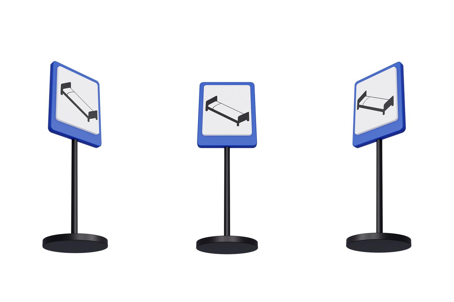 3d render illustration traffic signs of Hotel photo