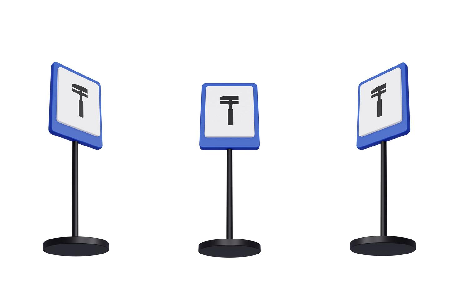 3d render illustration traffic signs of Motor services photo