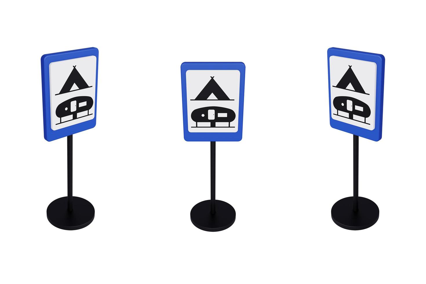 3d render illustration traffic signs of camp photo