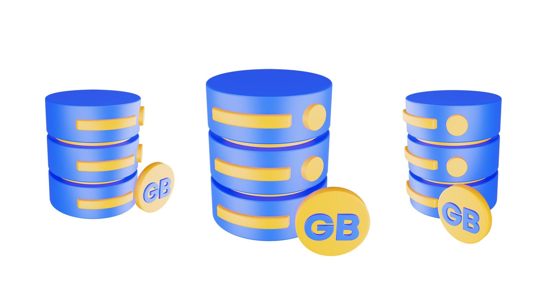 3d render database server icon with megabyte icon isolated photo