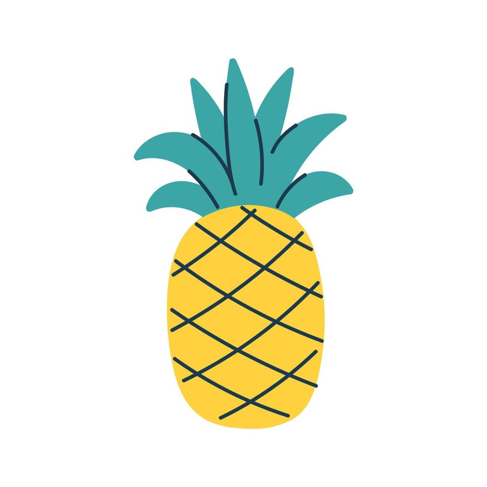 Pineapple in doodle style. Vector clipart