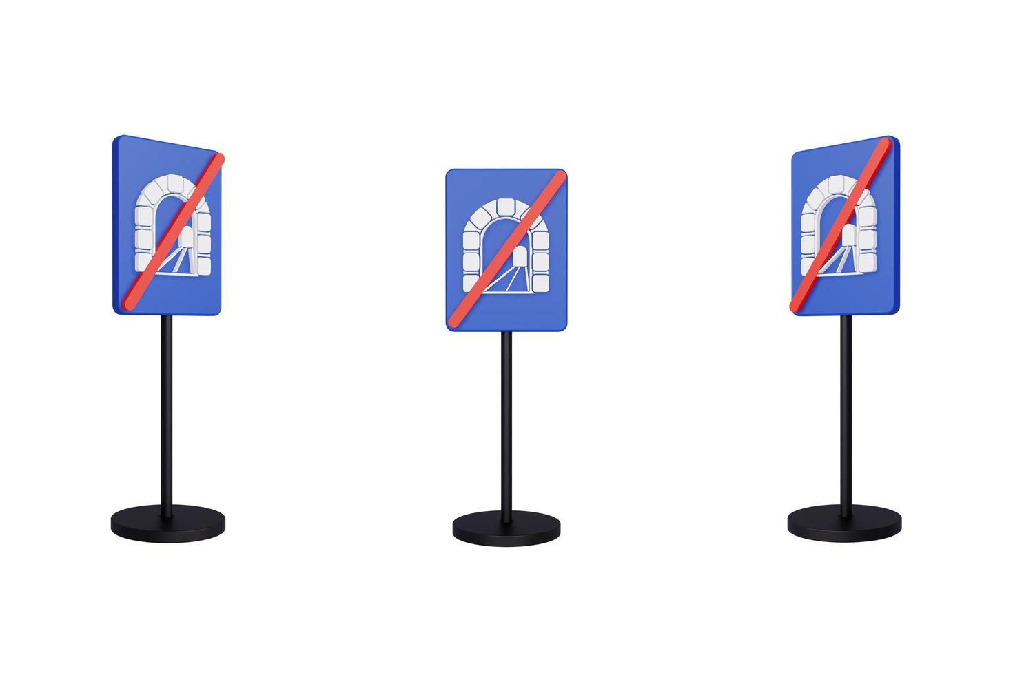 3d render illustration traffic signs of End of tunnel photo