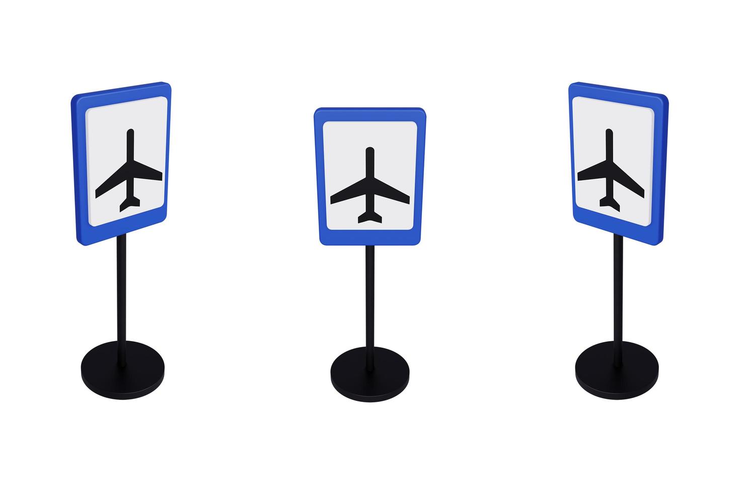 3d render illustration traffic signs of Airport photo