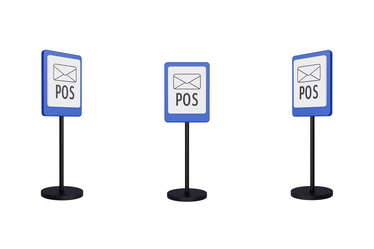 3d render illustration traffic signs of Post office photo