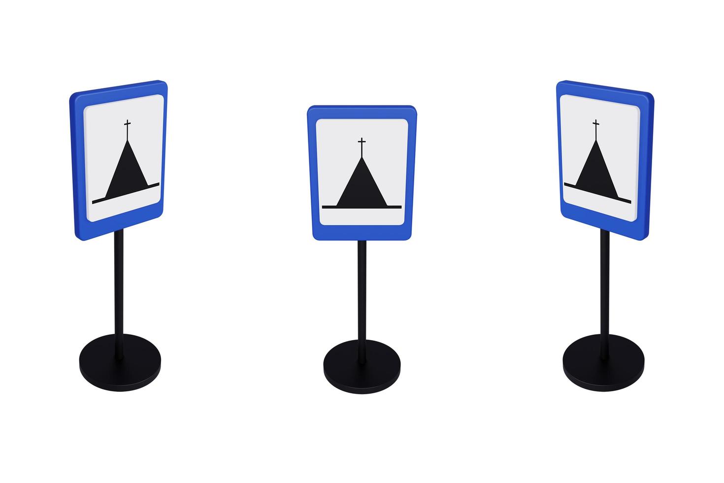 3d render illustration traffic signs of Church photo