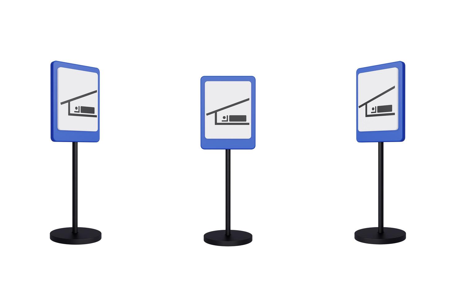3d render illustration traffic signs of Refuge centre photo