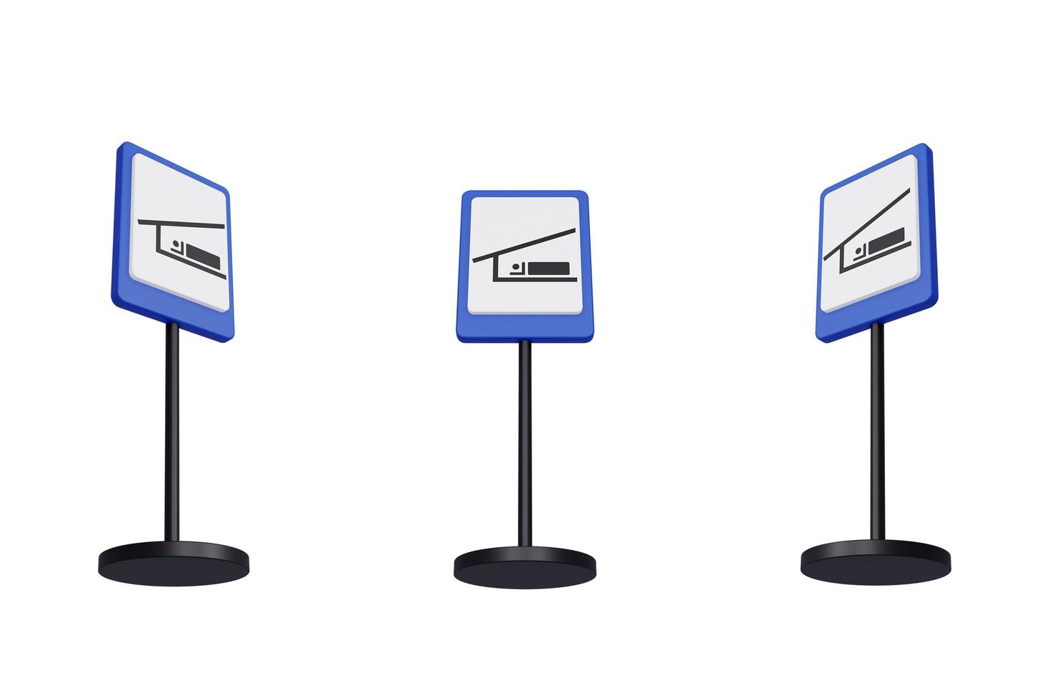 3d render illustration traffic signs of Refuge centre photo