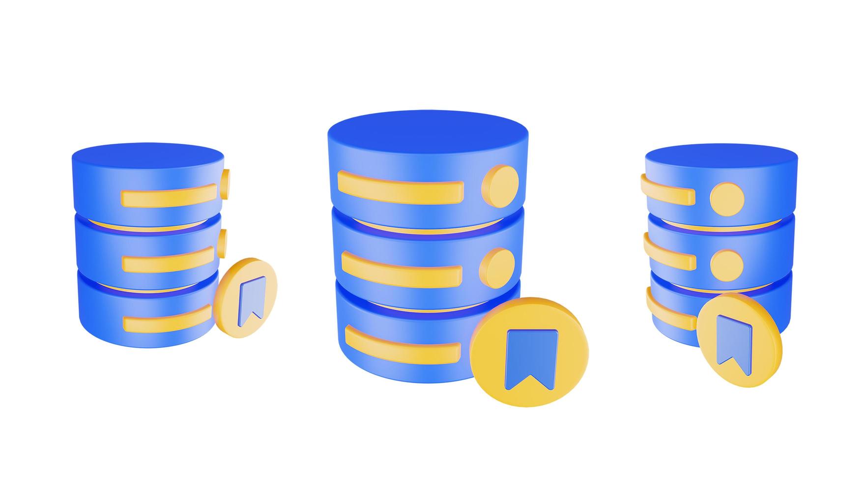 3d render database server icon with archieve icon isolated photo