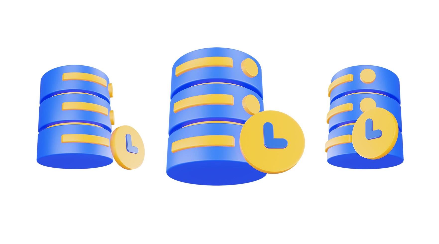3d render database server icon with pending icon isolated photo