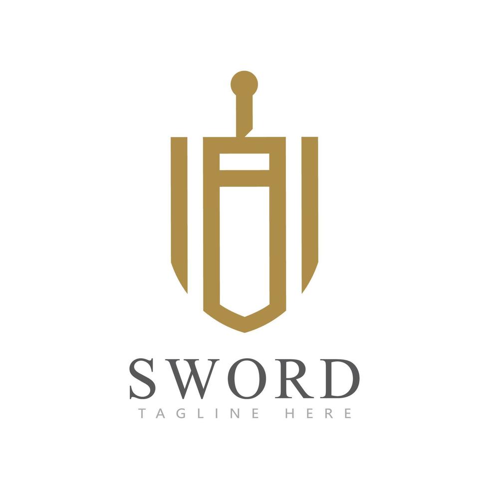 icono del logotipo de espada con un vector de logotipo inicial de letra