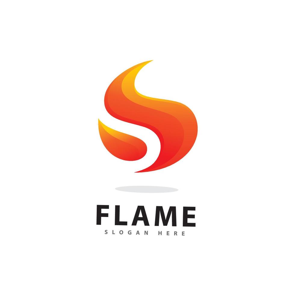 símbolo de logotipo de llama de fuego abstracto con color degradado vector