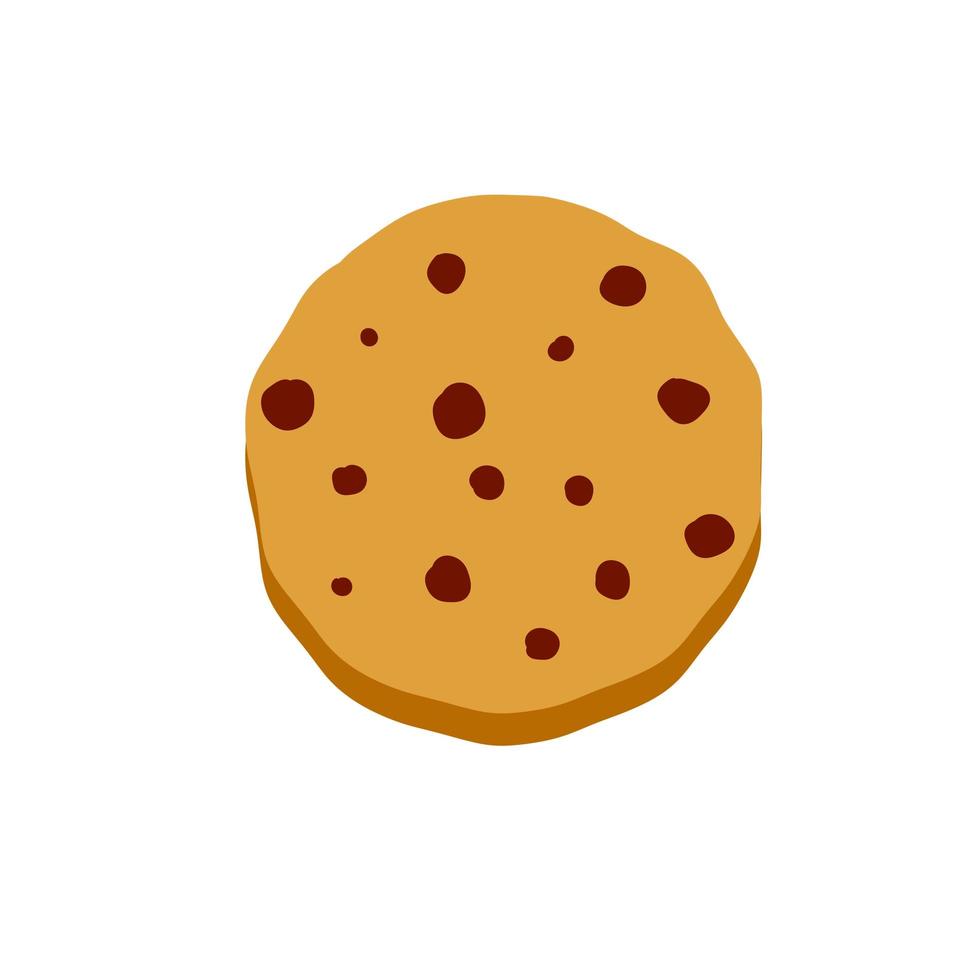 Cookie. Oatmeal pastry with chocolate vector