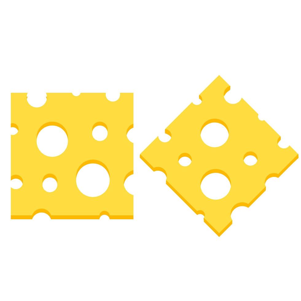 Piece of cheese. Slice food. vector