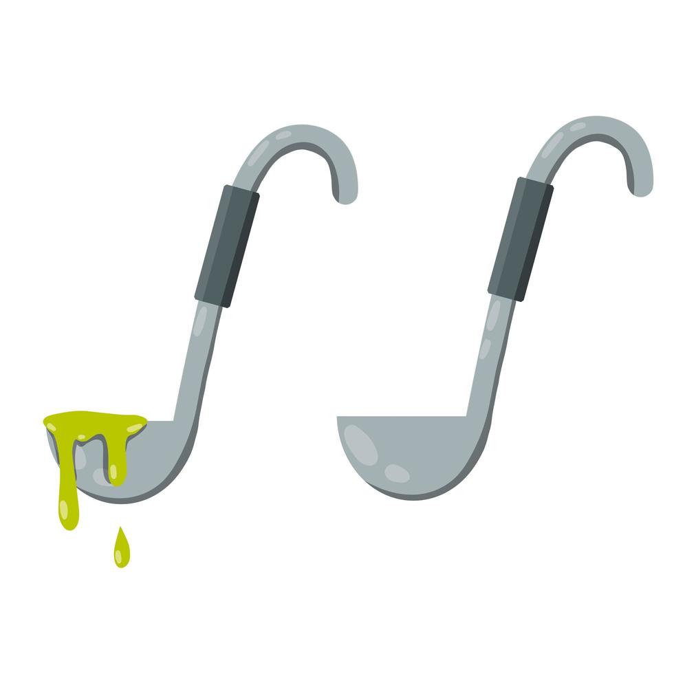 Set of ladles. A large metal spoon vector