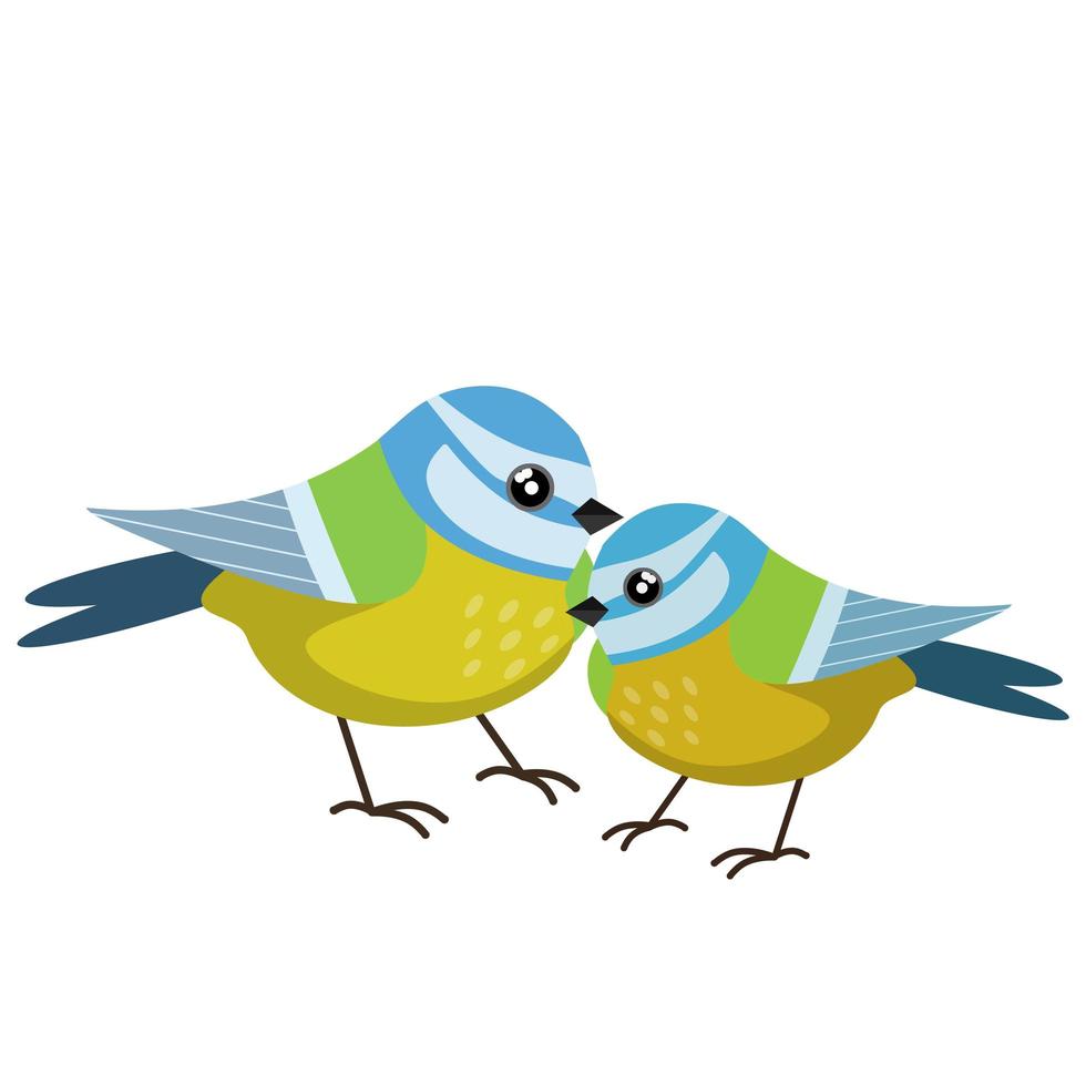 Titmouse bird. Cute forest animal. vector