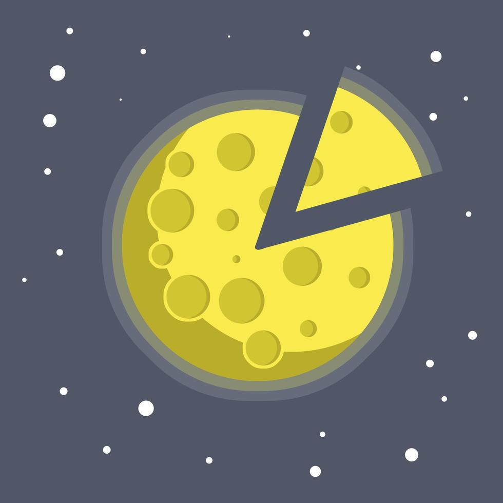 Yellow moon like cheese. vector