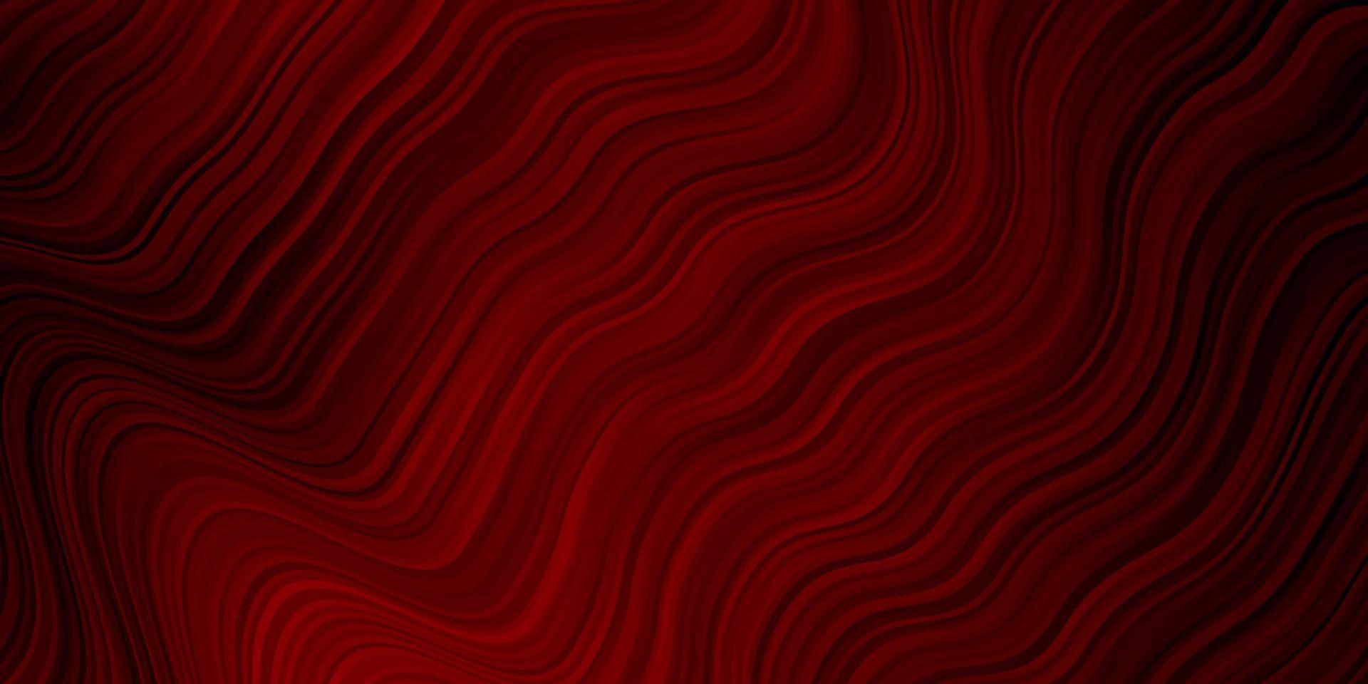 Dark Red vector background with bent lines.