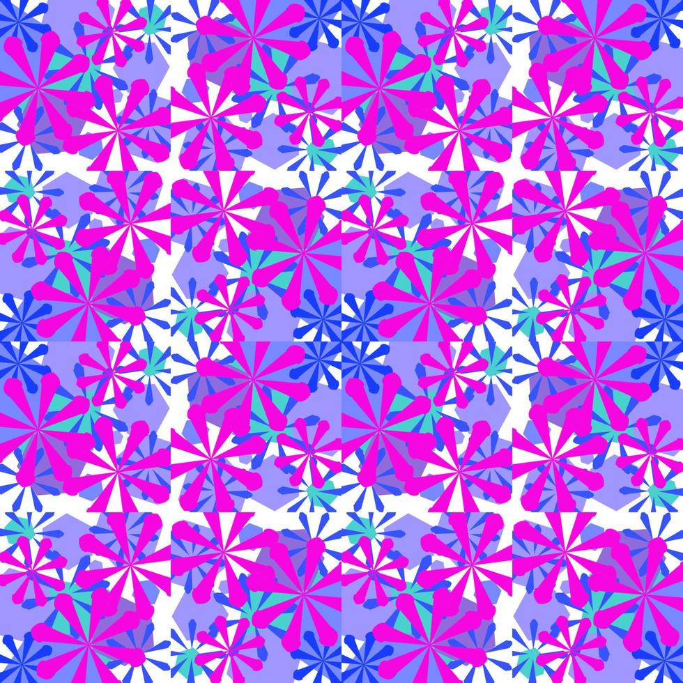 patrón sin costuras de flores geométricas de garabatos coloridos abstractos. fondo floral. mosaico, adorno de baldosas geográficas. vector