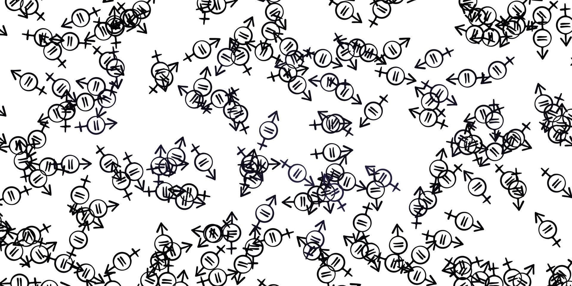 Light Gray vector texture with women's rights symbols.