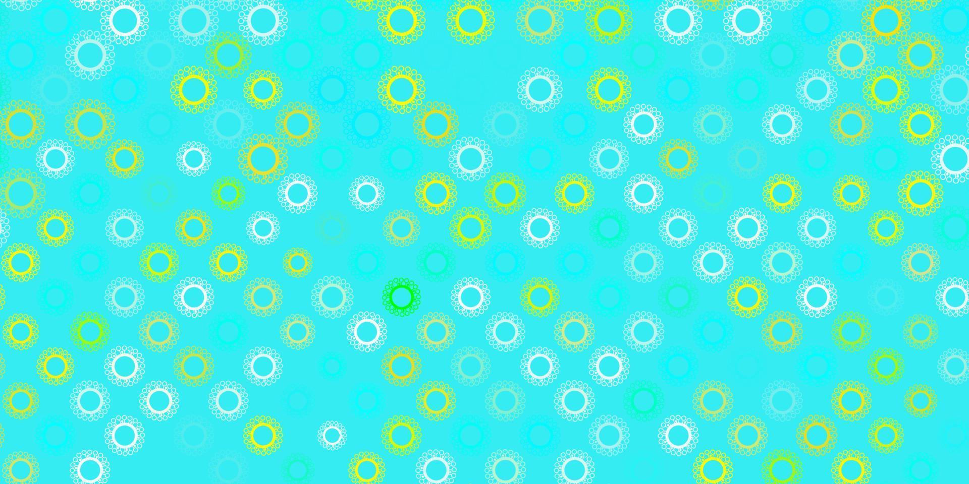 textura de vector azul claro, amarillo con símbolos de enfermedades.