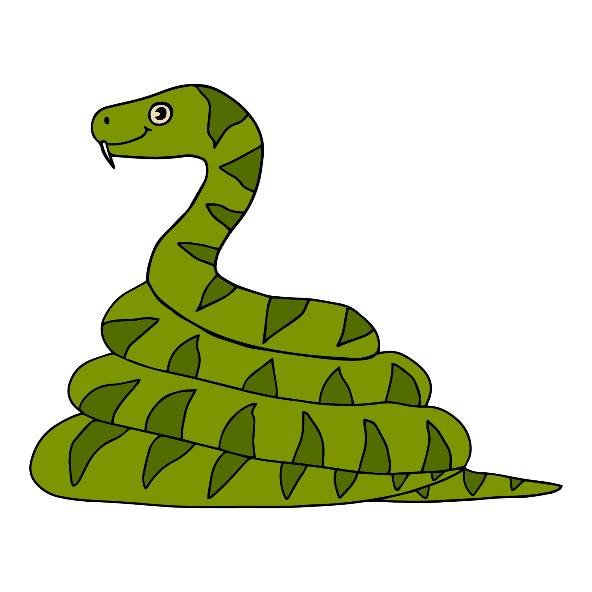 Cute cartoon coiled snake in childlike doodle style isolated on white  background. 7187525 Vector Art at Vecteezy