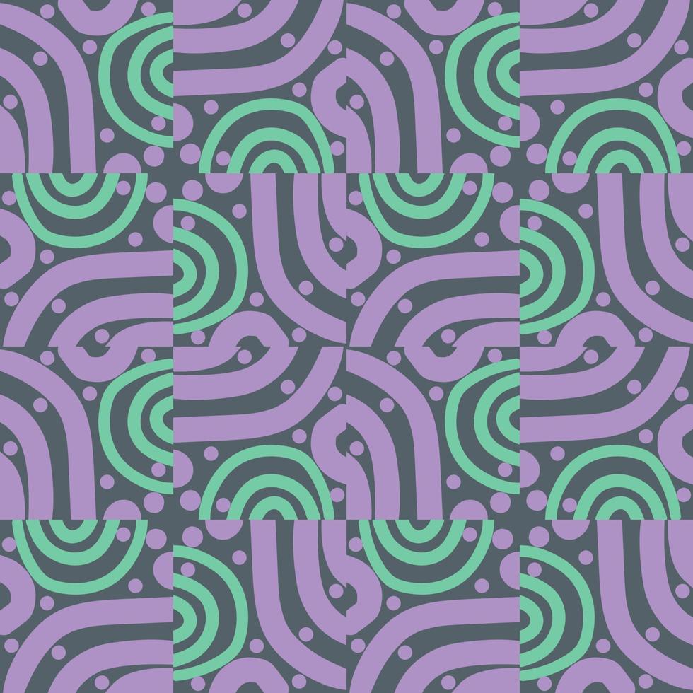 Hand drawn abstract seamless pattern with cute arches tile. Retro backdrop for wrapping paper, textile, fabric, web, card. vector