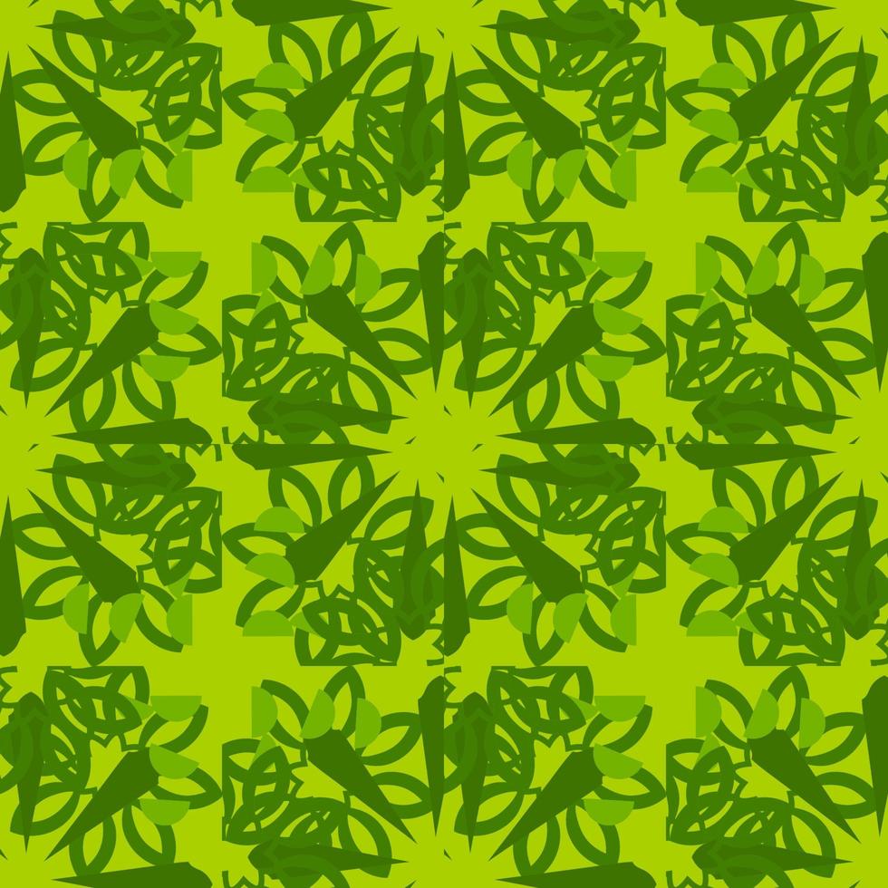 Abstract colorful doodle geometric flower seamless pattern. Floral background. Mosaic, geo tile ornament. vector