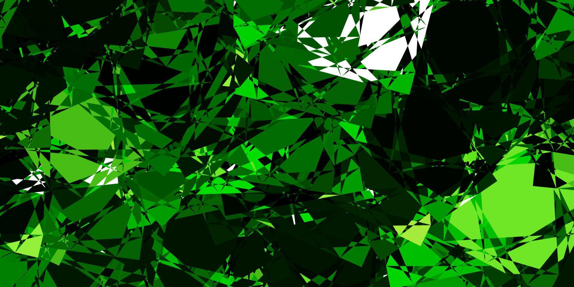 Dark Green vector backdrop with triangles, lines.